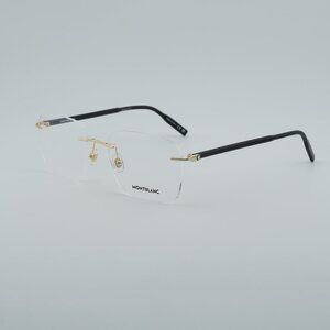 Montblanc MB0222O 007 Eyeglasses Gold/Black 58mm Rectangle Frame
